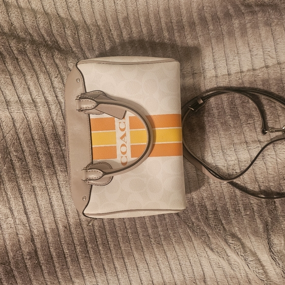 Coach varisty stripe mini Bennett satchel crossbody bag. - Picture 9 of 12